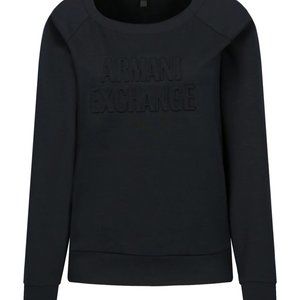 Armani Exchange - Navy Logo Round-Neck Sweatshirt